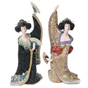   Geisha Asian Statue Collection Bachiko and Aiko