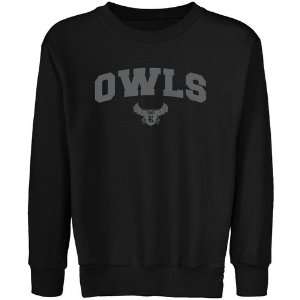  NCAA Rice Owls Youth Black Logo Arch Crew Neck Fleece 