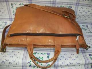   brown Colombian Leather Messenger Organizer Brief Shoulder Bag  
