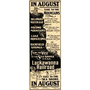  1901 Ad Lackawanna Railroad Delaware Water Gap Mountain 