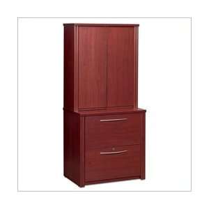   Embassy 2 Drawer Lateral Wood File Cabinet with Hutch: Office Products