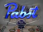 vtg pabst blue ribbon beer electric script logo edge light