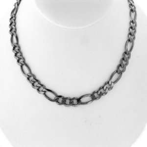  Sterling Silver Palldium Figaro Chain Jewelry