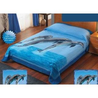  Sea Dolphins Blue Bedspread Sheets Bedding Set Twin: Home 