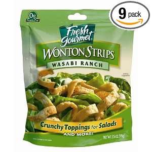 Fresh gourmet Won Ton Strips, Wasabi Ranch, 3.5 Ounce (Pack of 9)