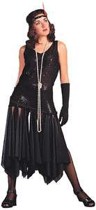 Adult Womans 20s Style Flapper Dress Halloween Costume  