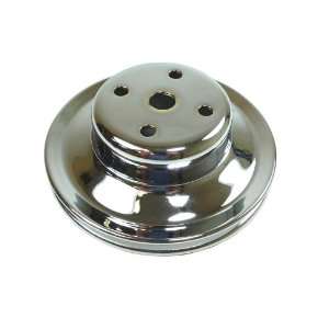   Big Block Chrome Steel Water Pump Pulley   2 Groove (Long): Automotive