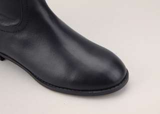 11288 Buffalo Leather Flats Mid Calf Handmade Boots Black US  