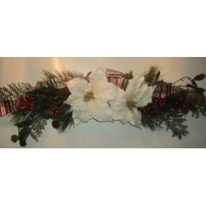  New Christmas/Holiday White Poinsettia Swag