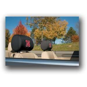  Nebraska Cornhuskers Headrest Covers Set of 2 Automotive