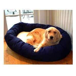  Bagel Dog Bed in Blue and Sherpa Size: X Large (36 x 52 
