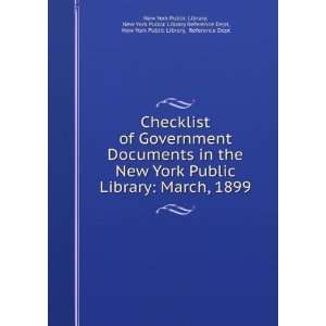  Checklist of Government Documents in the New York Public 