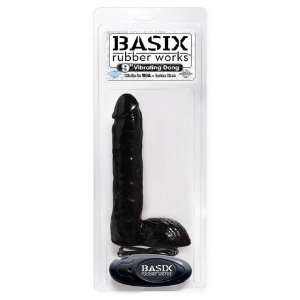 Bundle Basix Black 9in Vibrating Dong and Slippery Stuff Lubricant  8 