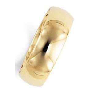  7.0 Millimeters Yellow Gold Polished Wedding Band Ring 14Kt Gold 