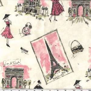  54 Wide Waverly Tres Chic Pink Fabric By The Yard: Arts 