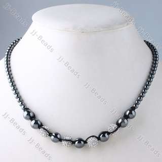   Hematite Pave Crystal Disco Hip Hop Ball Necklace 1pc Jewelry Gift