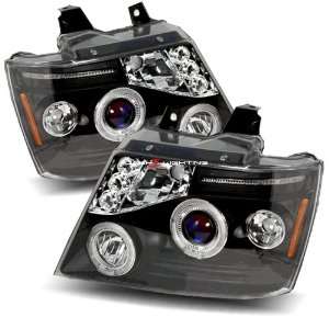    09 Chevy Avalanche Halo LED Projector Headlights   Black Automotive