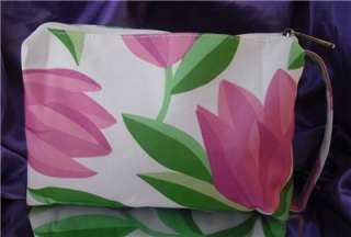 Large Clinique Cosmetic Travel Bag w/ Side Handle Pink Tulips  