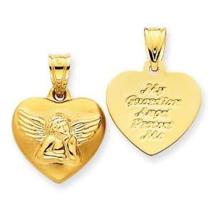  14kt 9/16in Angel Heart Charm/14kt Yellow Gold: Jewelry