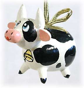 Christmas/Decorative Cow Ornament 2 Russian  