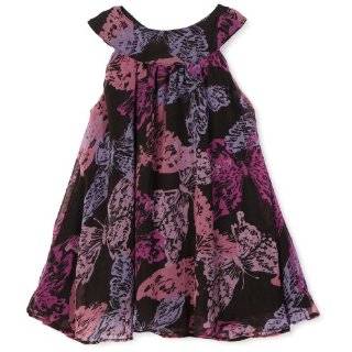 Blue Pearl Baby girls Infant Butterfly Printed Chiffon Isabella Dress