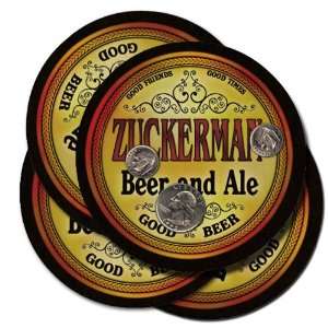  ZUCKERMAN Family Name Beer & Ale Coasters 