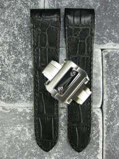 Black Leather Strap Band Buckle for Cartier Santos 100  