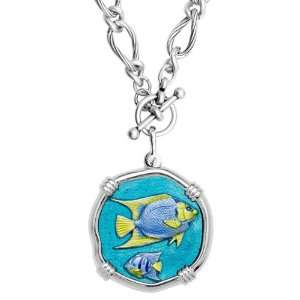    Guy Harvey Full Color Enamel Angelfish Toggle Necklace Jewelry