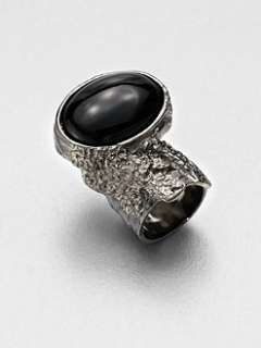 Yves Saint Laurent   Antique Inspired Silvertone Arty Ovale Ring 