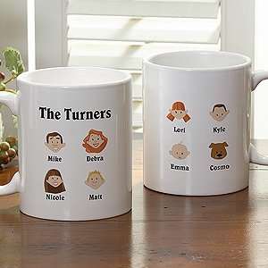  Personalized Illustrated Family Character Coffee Mug 