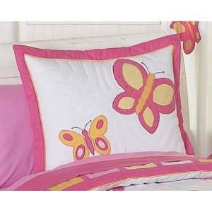   Pink and Orange Pillow Sham by JoJo Designs White