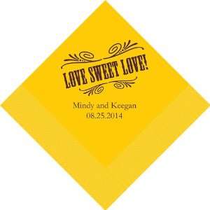  Baby Keepsake: Love Sweet Love Printed Napkins   Set of 50 