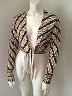 ISABELLA BIRD 100% Silk Tie Front Sweater Shrug Size SZ S Cardigan 