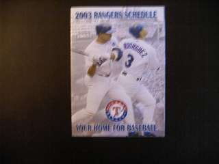 Texas Rangers 2003 pocket schedule   A Rod  