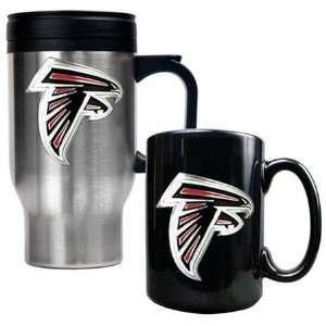  NIB Atlanta Falcons NFL Steel Coffee Travel Mugs: Sports 