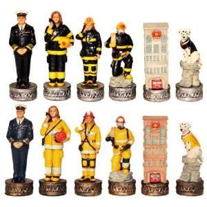  Firefighter Theme Hand Painted Chessmen: Toys & Games