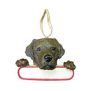  Personalizable Chocolate Lab Christmas Ornament: Home 