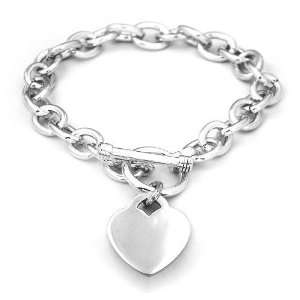  Silverflake  Med Oval Link Charm Bracelet B 003 Jewelry