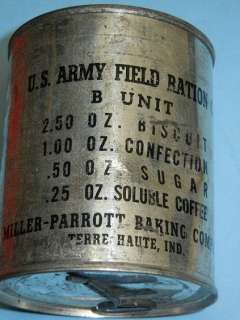 Original WWII C Ration B Unit 1941 Unopened Can  