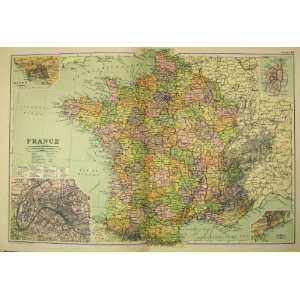    1912 Bacon World Map France Riviera Corsica: Home & Kitchen