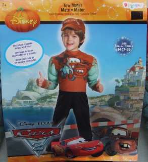 BRAND NEW CARS 2 TOW MATER SIZE 7 8 MUSCLE PADDED COSTUME WITH HAT 