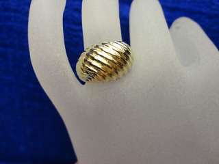 14K YELLOW GOLD SHRIMP RING, SIZE 7.25   HEAVY (12MM WIDE)  
