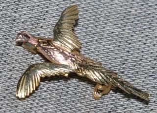 Vintage 14k Gold 2 Tone Pheasant Bird Brooch Pin from Estate  