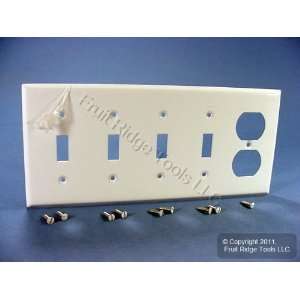 Leviton White 5 Gang 4 Switch 1 Duplex Receptacle Outlet Cover Plate 