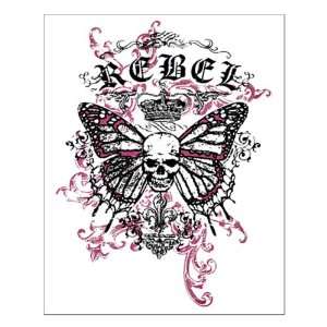  Small Poster Rebel Butterfly Skull Goth 