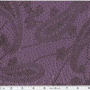  60 Wide Flocked Iridescent Taffeta Paisley Violet/Black Fabric 