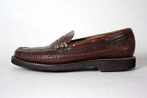 Vintage H S Trask Brown Leather Penny Loafer Shoe 8 M  
