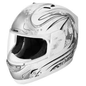  Icon Alliance Full Face Motorcycle Helmet Threshold White 