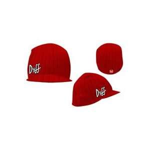  The Simpsons Movie Duff Beer Red Knit Beanie Cap w/ Bill 
