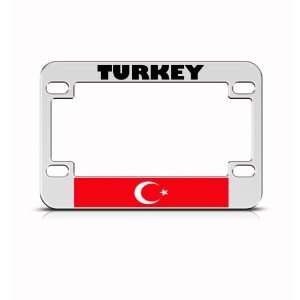 Turkey Flag Metal Motorcycle Bike license plate frame Tag Holder
